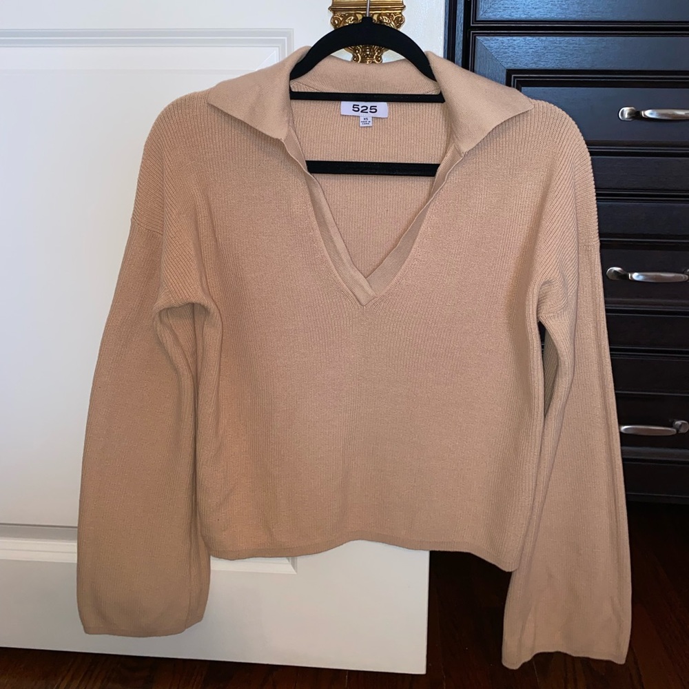 525 Beige Wide Sleeve Sweater